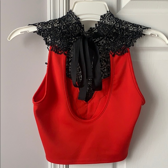 💘Arden B. - Sexy red crop top with tie back💘 - Picture 3 of 6